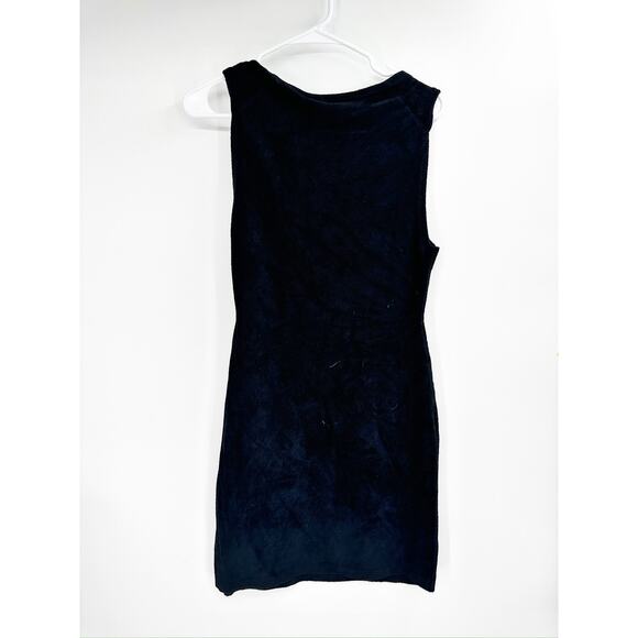 Theory Black Micro Velvet Sleeveless Square Neck Mini Dress Size Medium NWT - Picture 7 of 7